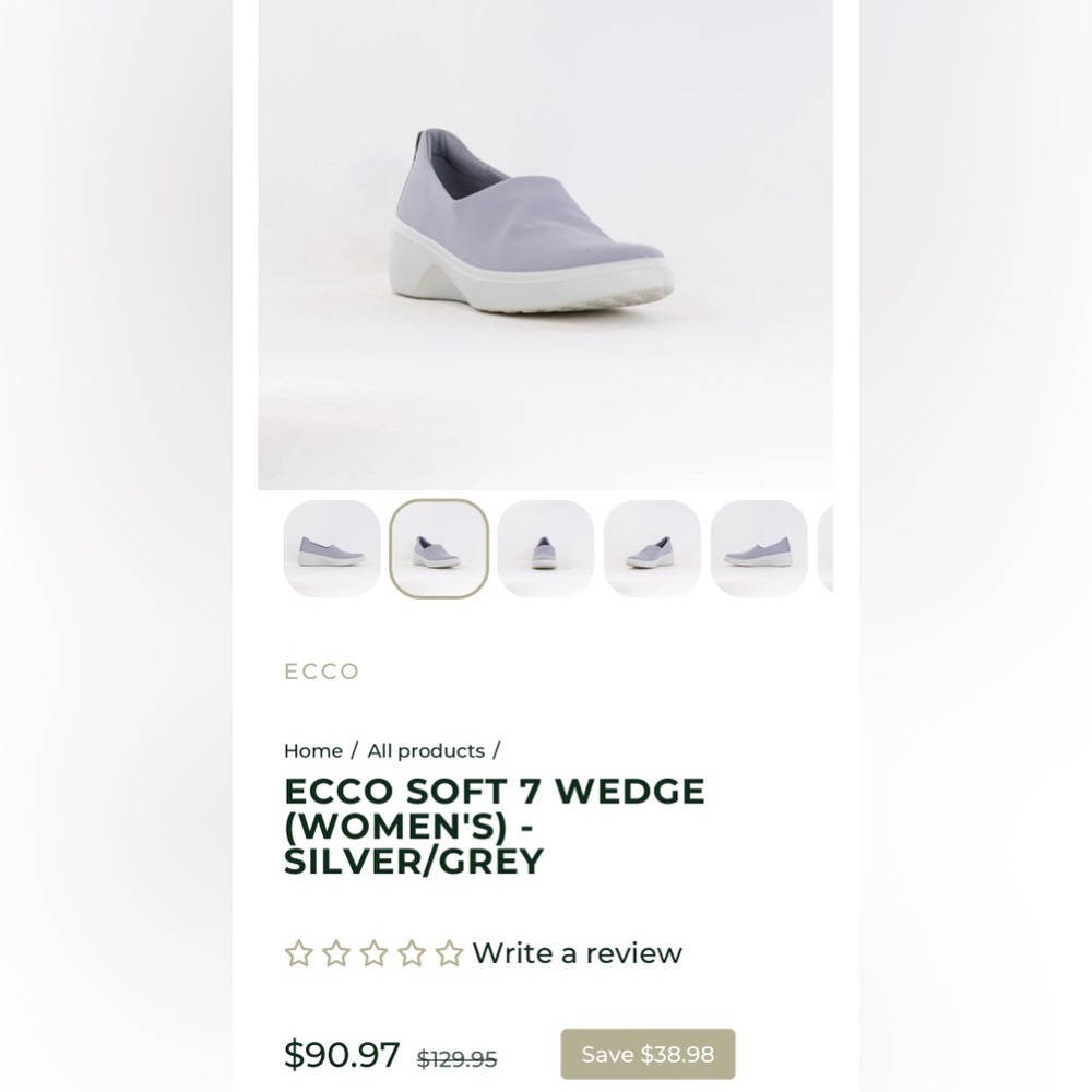 ECCO Soft 7 Wedge Slip-on Sneaker Silver Gray